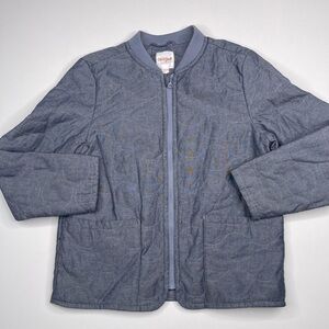 Cat & Jack Quilted Jacket Coat Front Zip Blue Pockets Outdoor Hiking School New